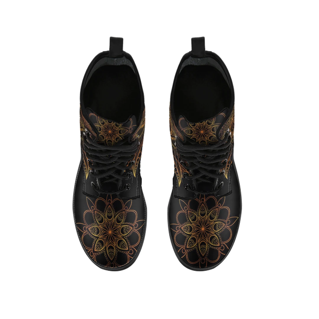 Модные женские полусапожки с цветочным принтом лотоса подходящие ко всему