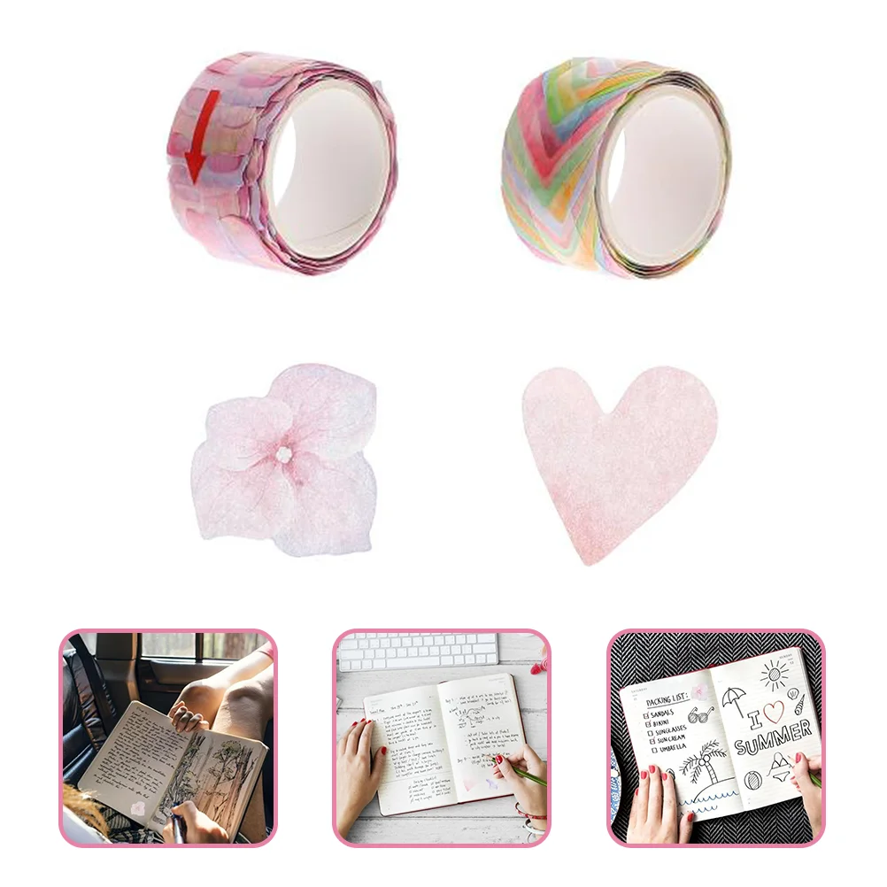

2 Rolls Flower Petal Sticker Washi Tape Flower Decal for Scrapbook Diary Journal Planner
