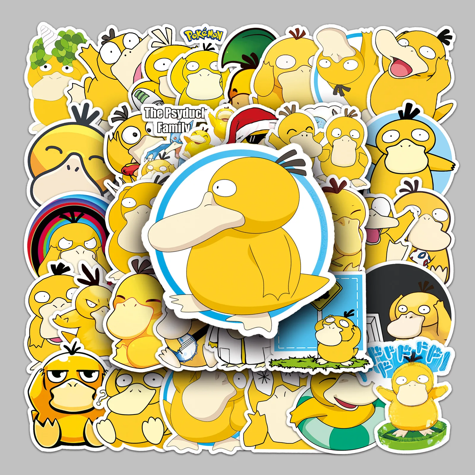 

Pokemon Stickers Cartoon Pikachu Psyduck Anime Figures Kawaii Waterproof Graffiti Laptop Suitcase Skateboard Phone Toys Stickers