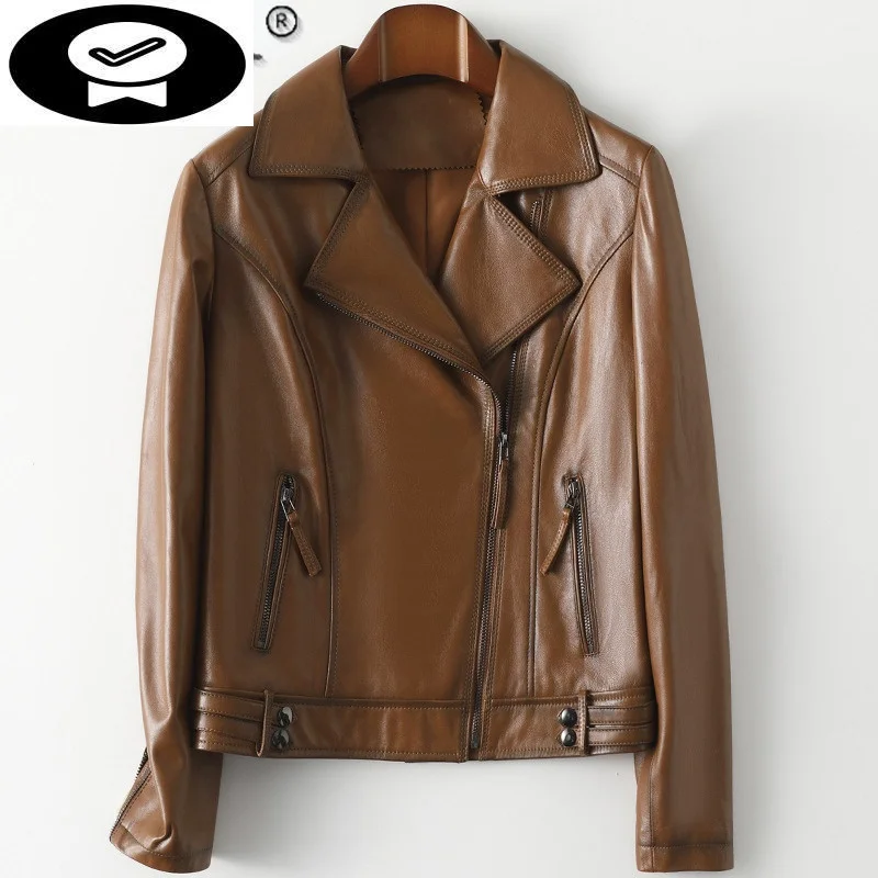 Leather Autumn Genuine Sheepskin Jacket Women Spring 2023 Biker Jackets for Women Short Fur Coats Casaco Feminino Gxy787