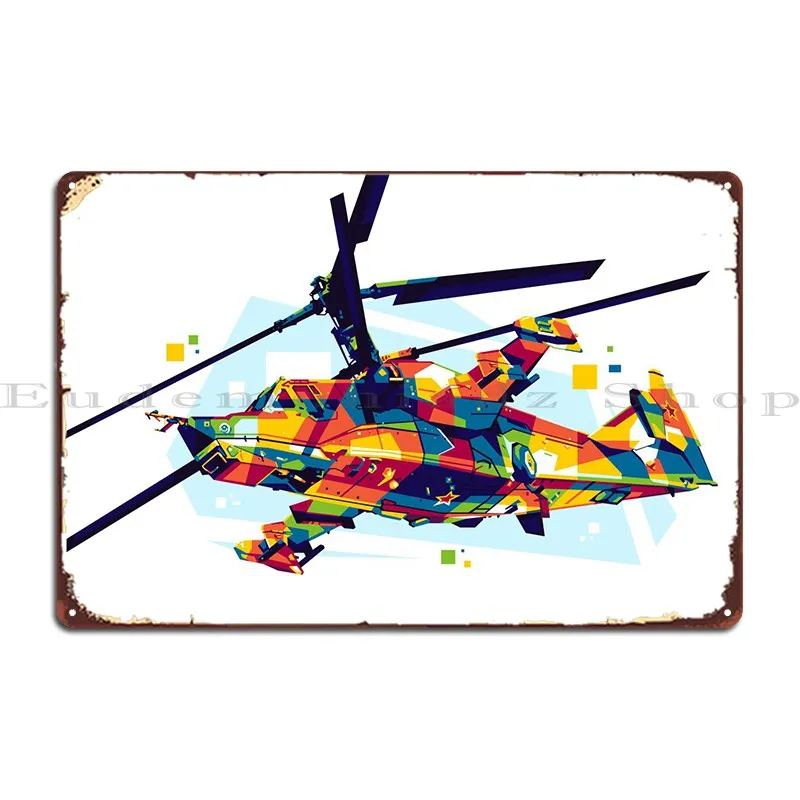 Металлический плакат Ka50 с изображением черной акулы, рисунок детской бары, Настенная пещера, жестяной плакат