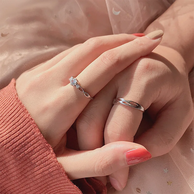 

Парное металлическое кольцо в европейско-американском стиле Корейская версия модное индивидуальное простое мужское и женское кольцо из стерлингового серебра подарок