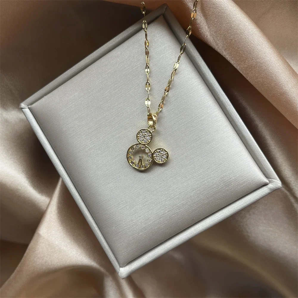 Ожерелье с подвеской в форме головы мыши из нержавеющей стали