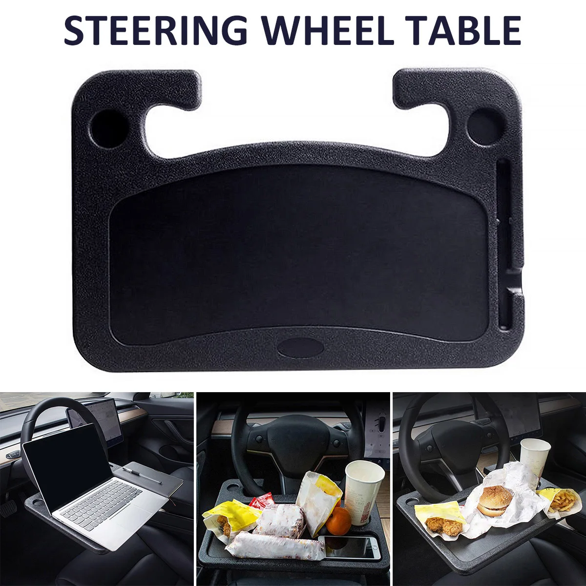 

Поднос на руль для ноутбука Tesla Model 3 Y, столик для еды и напитков, столовый держатель, дорожный рабочий верстак для еды, автомобильные аксессу...