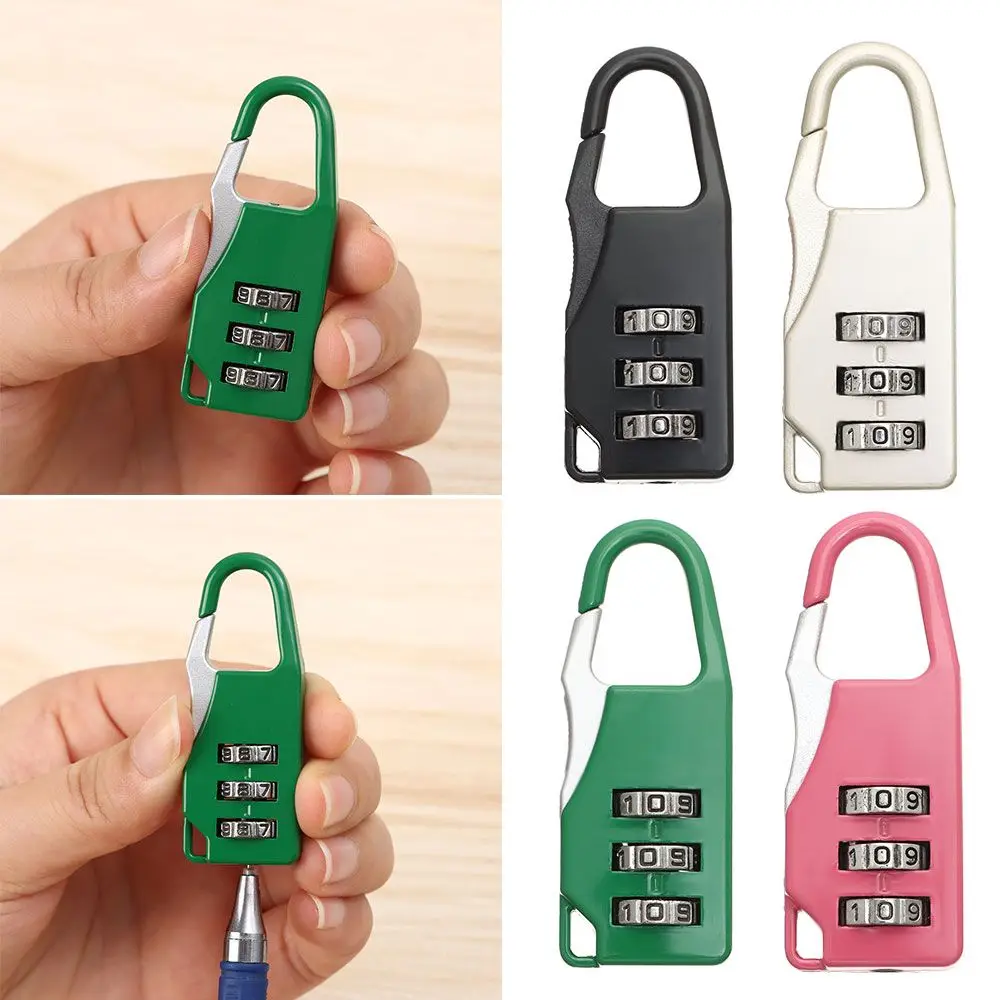 

Secret Safe Lock of Gym Baggage Anti-theft 3 Digit Combination Lock Zipper Padlock Bags Padlock Password Locks