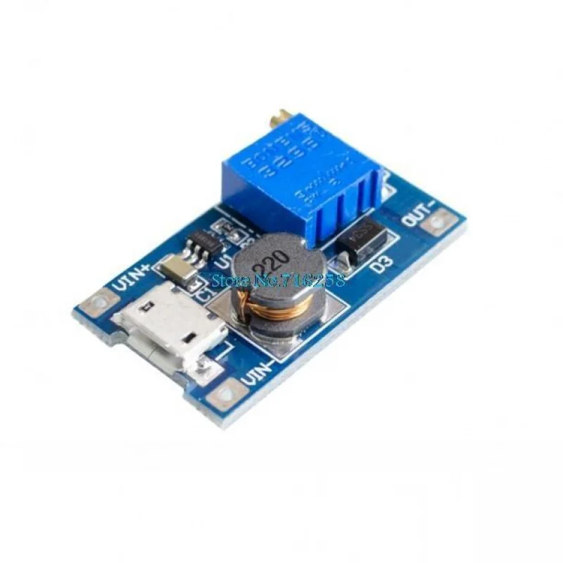 

10PCS/LOT DC Step Up Power Supply Booster MT3608 For Replace XL6009 Micro USB 2A Adjustable 2-24V To 28V Step-up Module