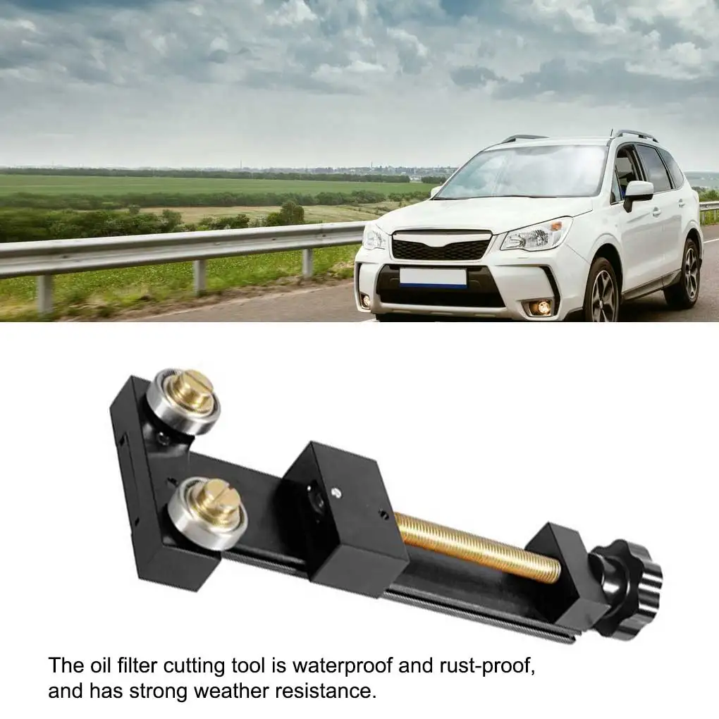

Car Oil Filter Slicer Durable 2-Bearing Oil-filter Slicing Tool Automotive Tools Reusable Filters Remover To Black