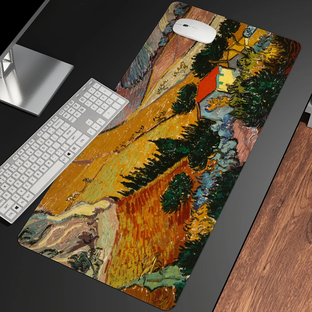 

XXL Van Gogh Mouse Pad 80x30cm Notbook Computer Mousepad Large Arting Game Keyboard Mice Mat Gaming Gamer To Keyboard Laptop Mat