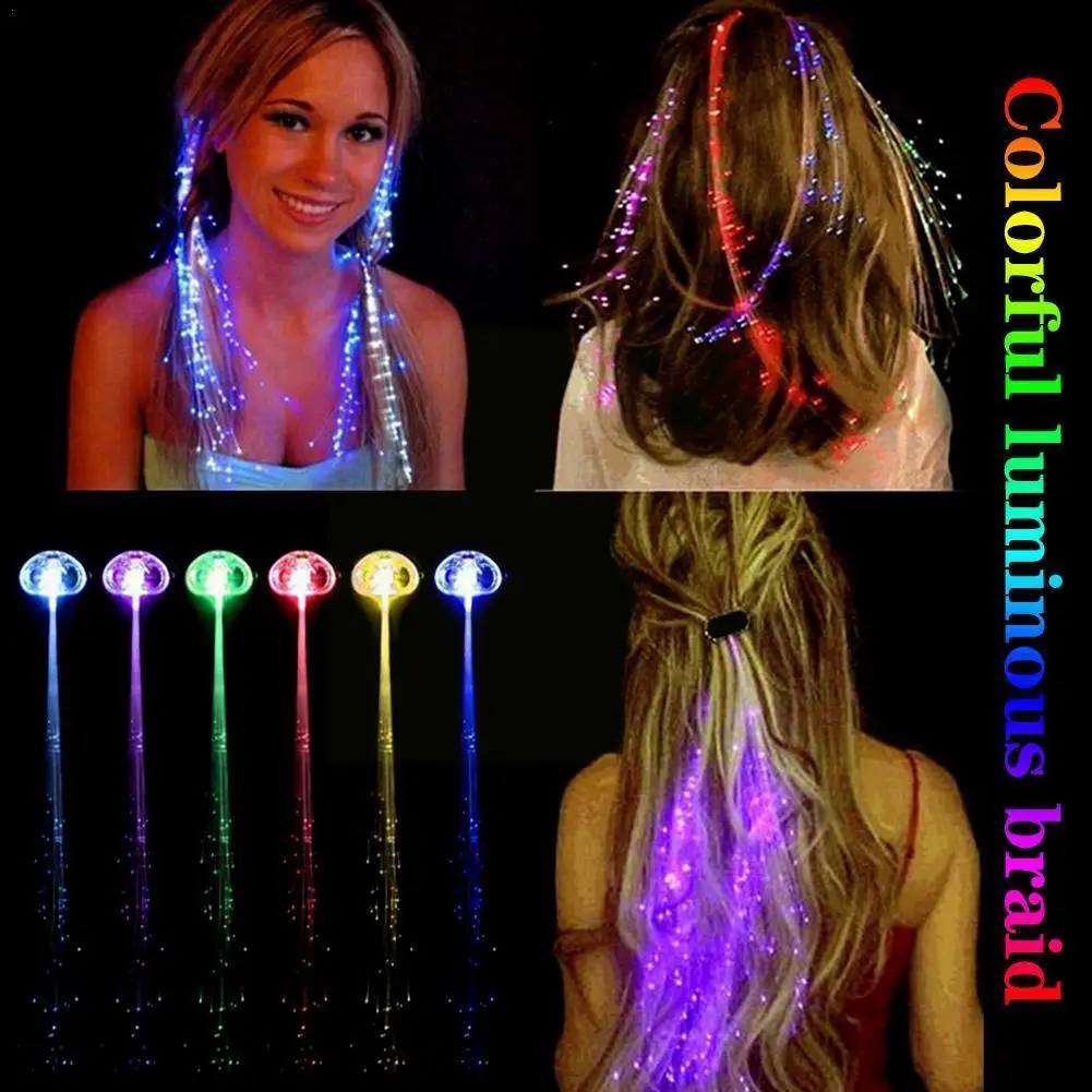 

1pc LED Flashing Hair Braid Glowing Luminescent LED Hairpin Toys Christmas Ornament Girls Hair Year Novetly Party New N2I6