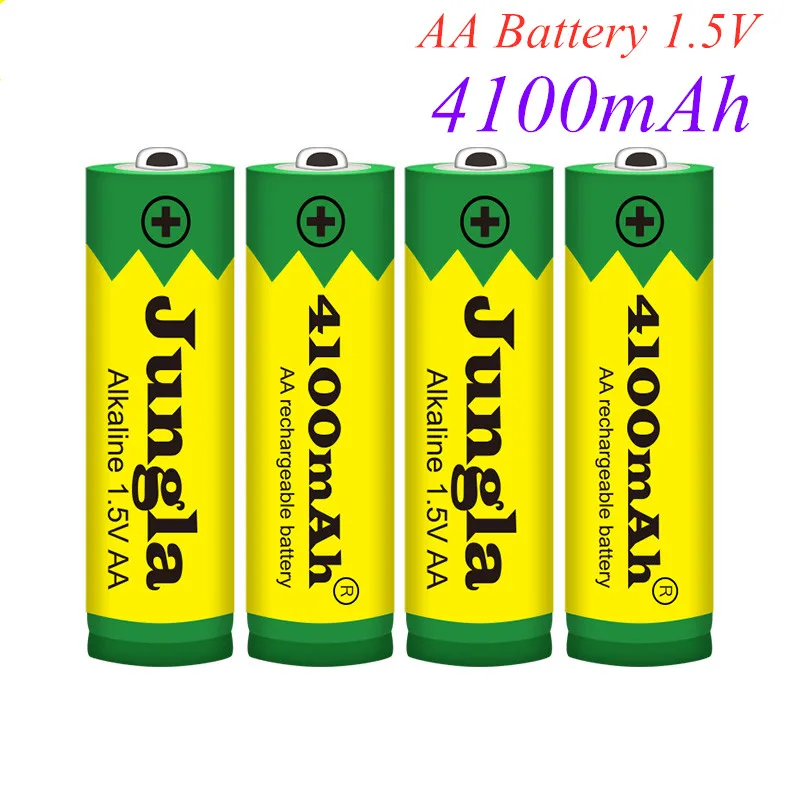 

AA1.5 V 4100mAh rechargeable alkaline battery, suitable for remote control TVs, radios, electronic games, smoke alarms electric