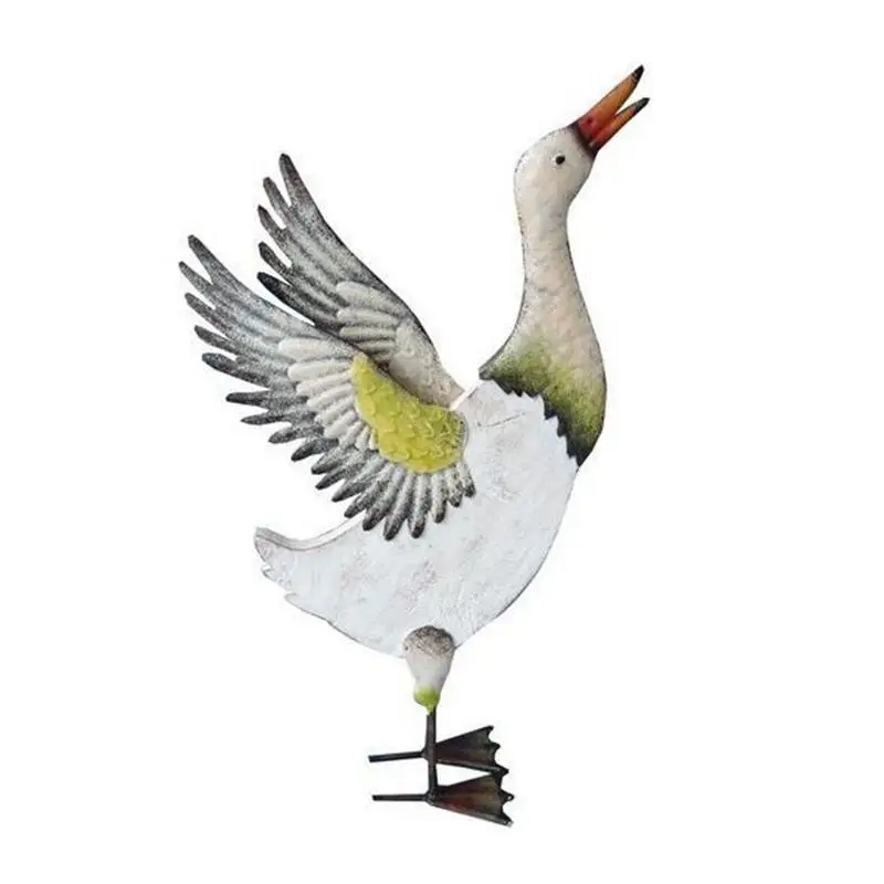 

Duck Yard Decor Retro Duck Figurine Decorative Garden Sign Wooden Metal Duck Yard Sign Table Centerpiece For Spring Holiday Part