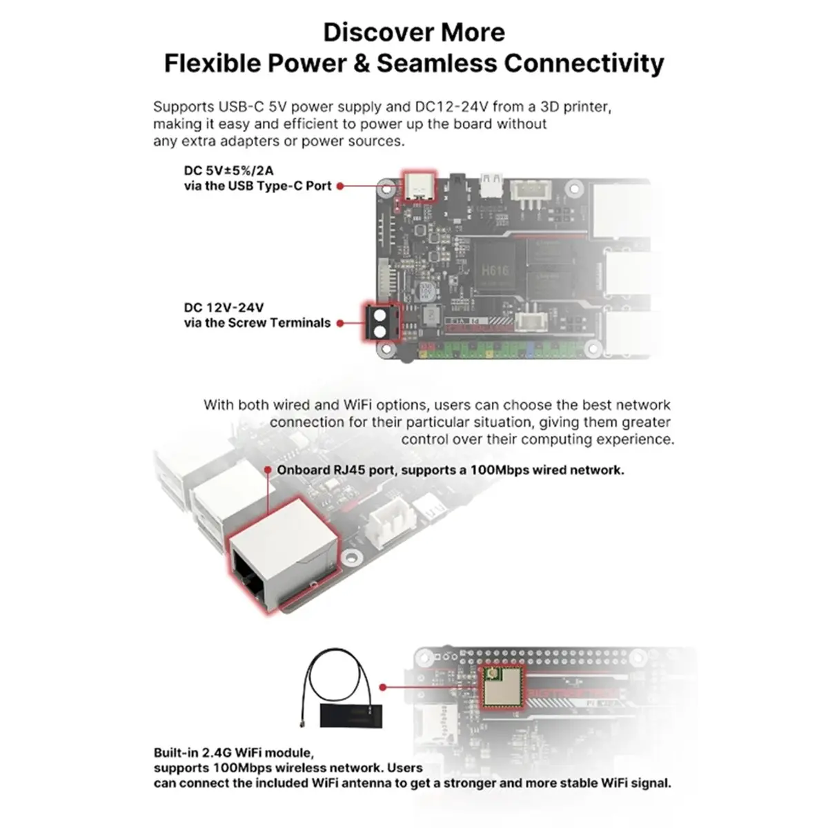 Фото Плата ABSF BIGTREETECH BTT PI V1.2, четырехъядерный процессор Cortex-A53, 2,4G Wi-Fi, 40-контактный GPIO, VS для Raspberry PI3B, для Klipper 3D-принтера, DIY №5