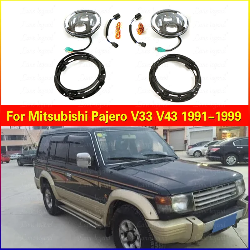 

Для Mitsubishi Pajero V33 V43 1991-1999 Стайлинг автомобиля внешняя отделка светодиодная рамка фары внешние аксессуары