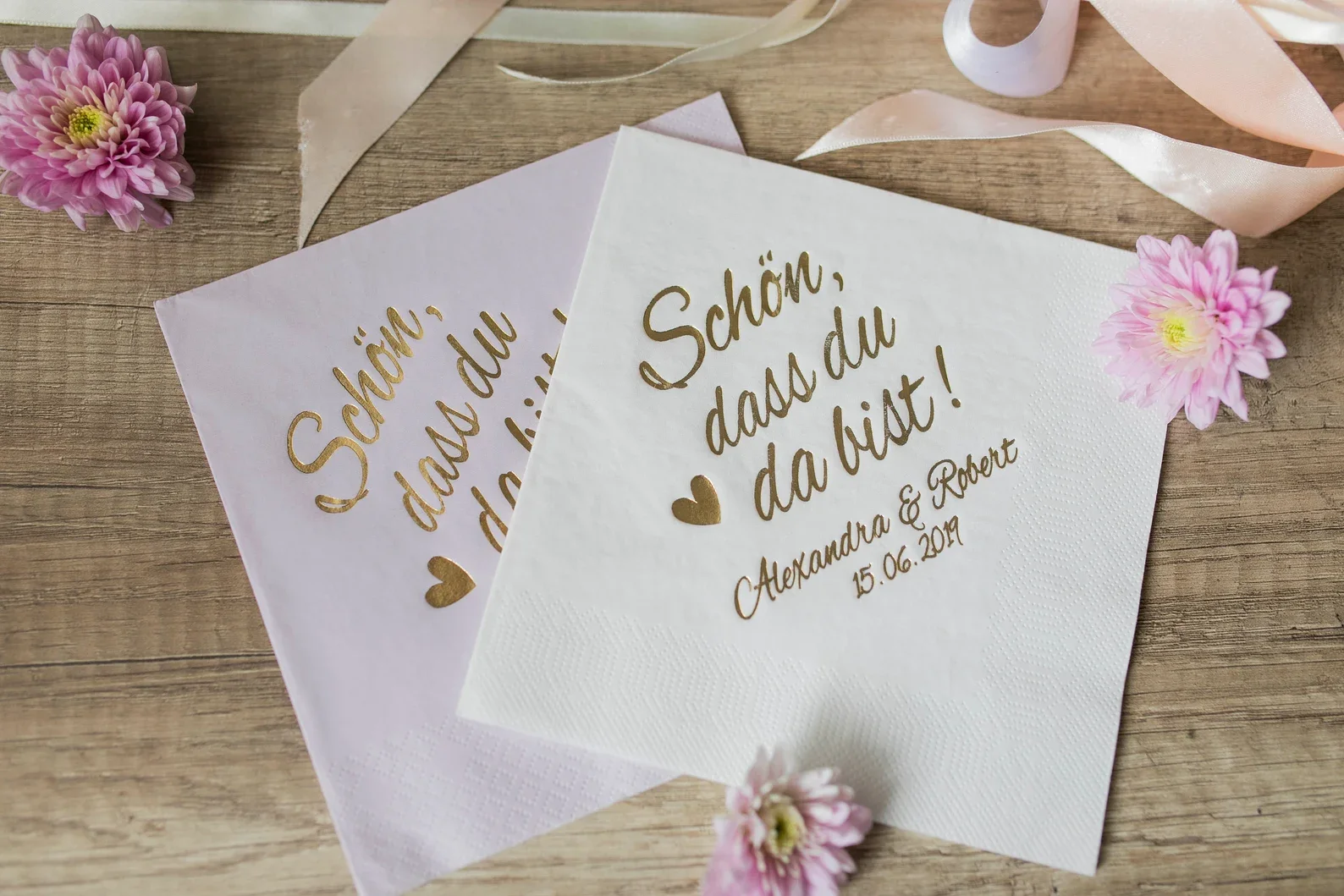 Lunch Personalisierte Servietten Hochzeit персонализированные салфетки на заказ Mila du da bist салфетка