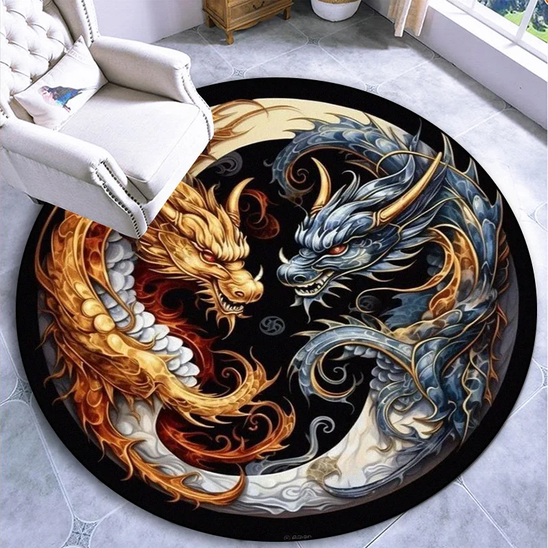 

Круглый ковер MINISO Инь Ян с рисунком дракона и феникса