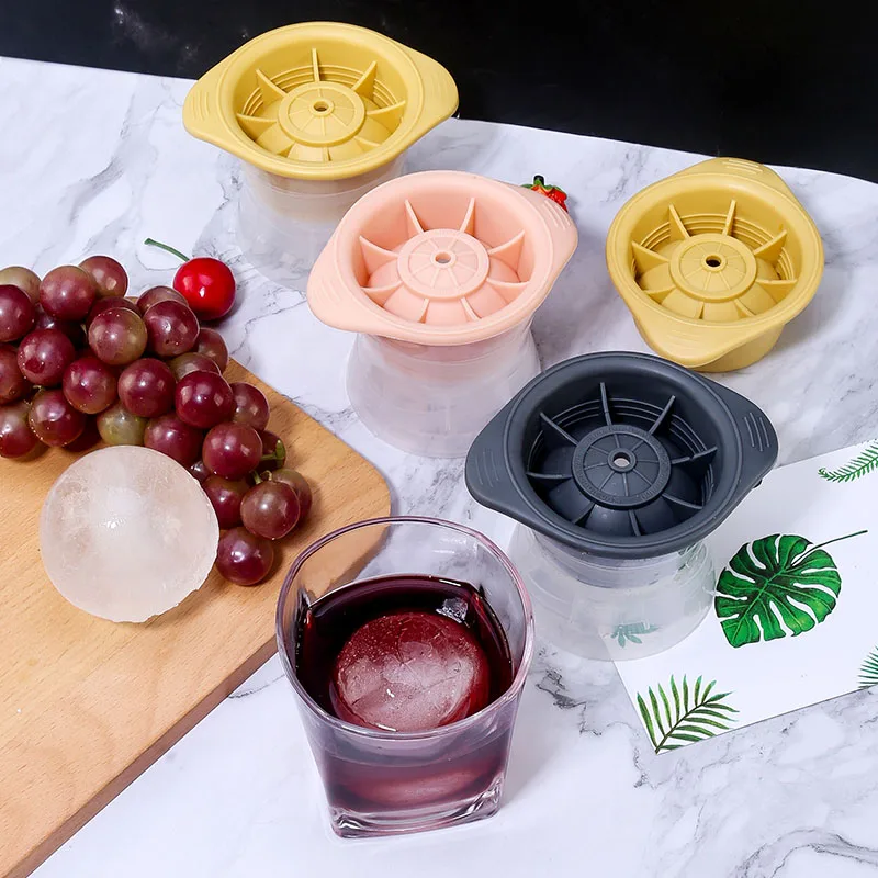 

1 PC Whiskey Round Ice Cube Mold Silicone Hockey Mould Quick Freezer Ice Mold for Home Bar Party Kitchen Cocktail DIY Ice Cream
