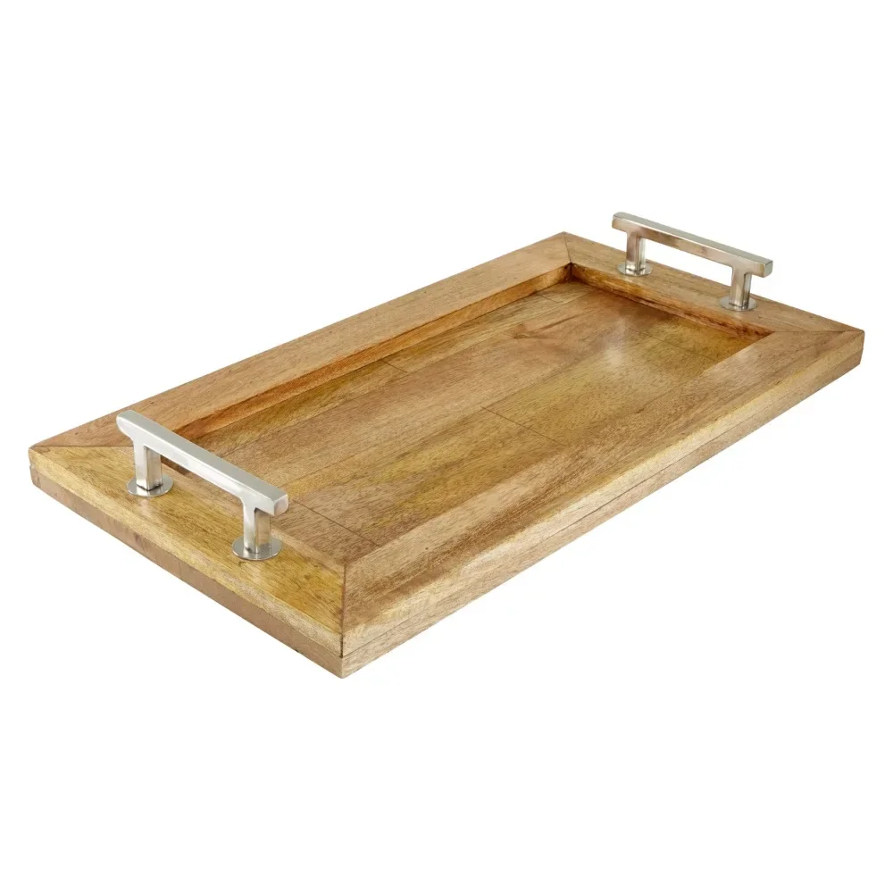 

DecMode 22"W, 3"H Wood Rustic Tray, Dark Brown, 1 - Piece