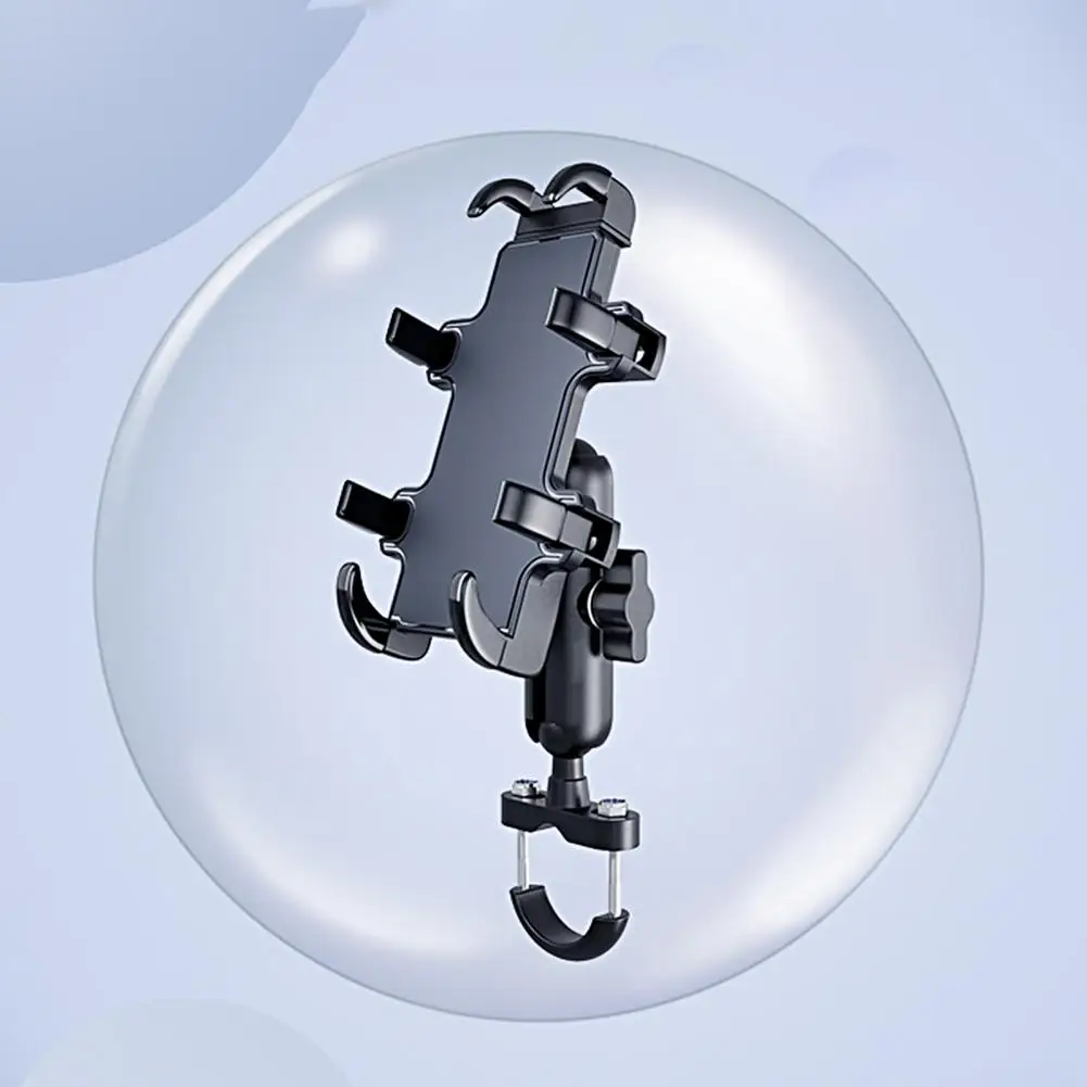 

Alloy 1 Set Durable Motorcycle Phone GPS Navigation Bracket 360 Degree Rotation Bike Phone Holder Soft Rubber for Gift