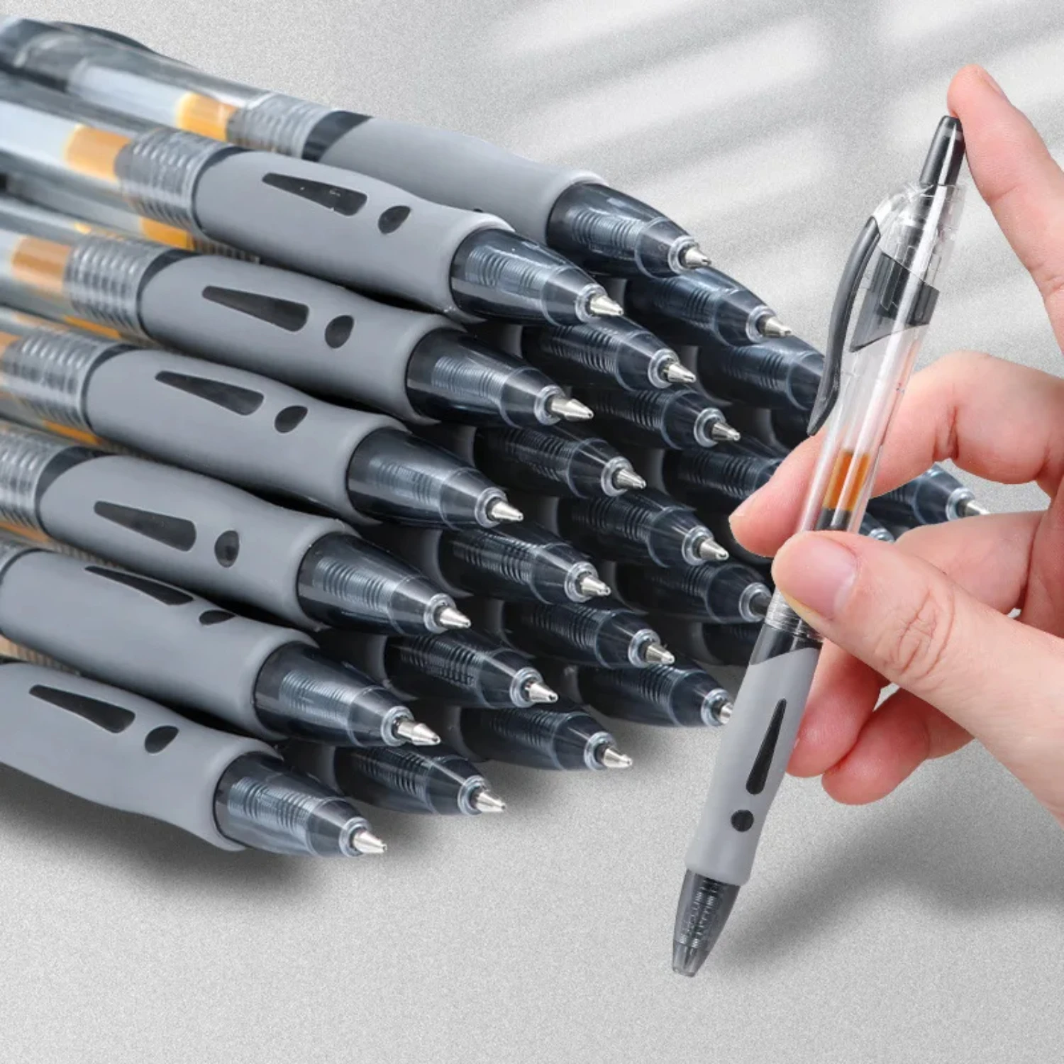 Roise Retractable Gel Pens Set Black/Red/Blue Ink Ballpoint Writing Refills Office Accessories School Supplies Stationery