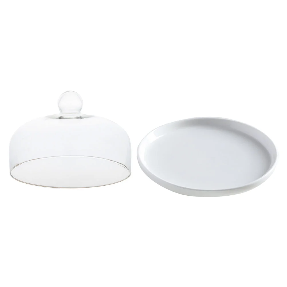 

Cake Cover Dome Glass Display Stand Dessert Holder Platefood Serving Cheese Cupcake Tray Mini Platter Round Stands Ceramic