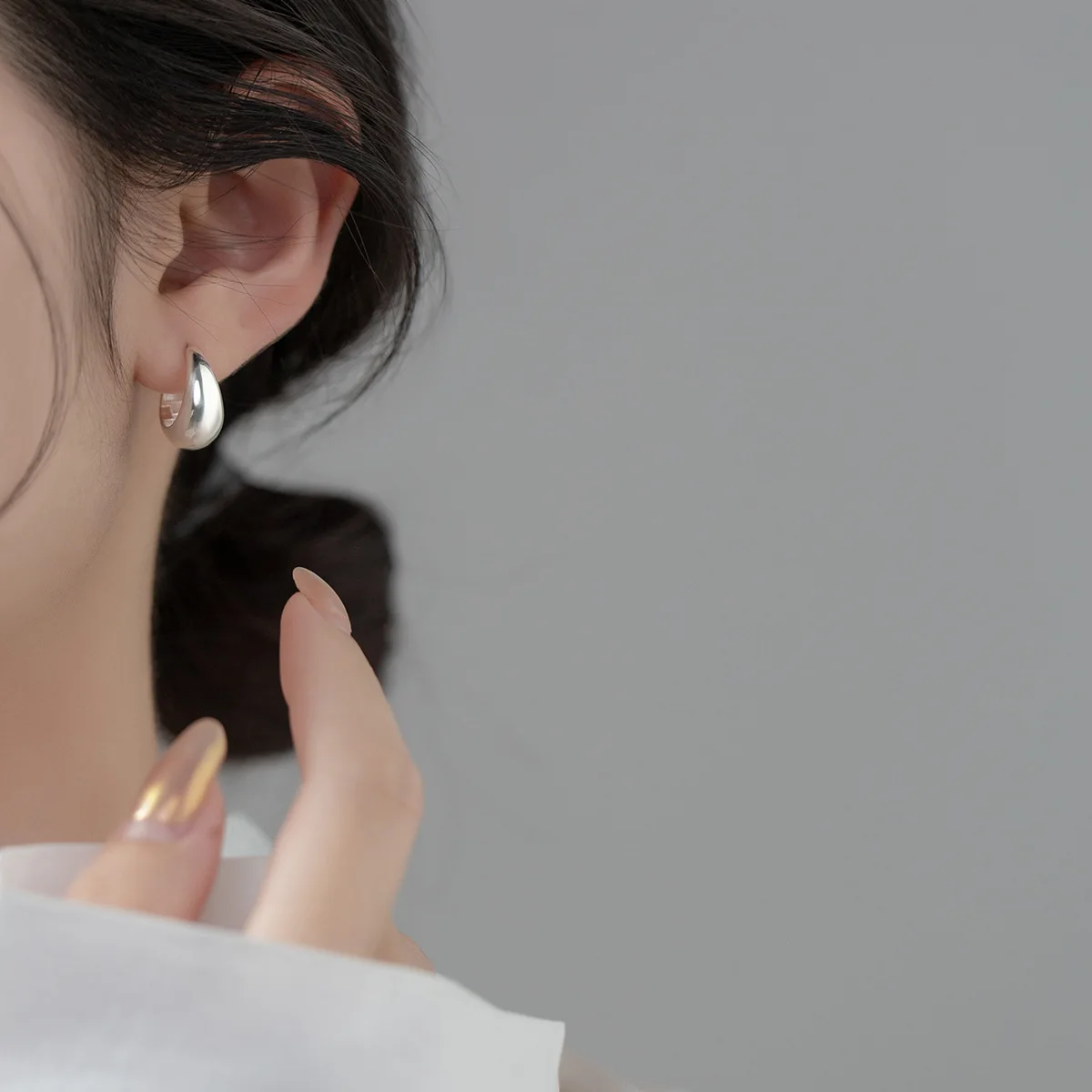 

Real 925 Sterling Silver Geometric U-shaped Earrings For Women Temperament Fine Jewelry Minimalist Accessories