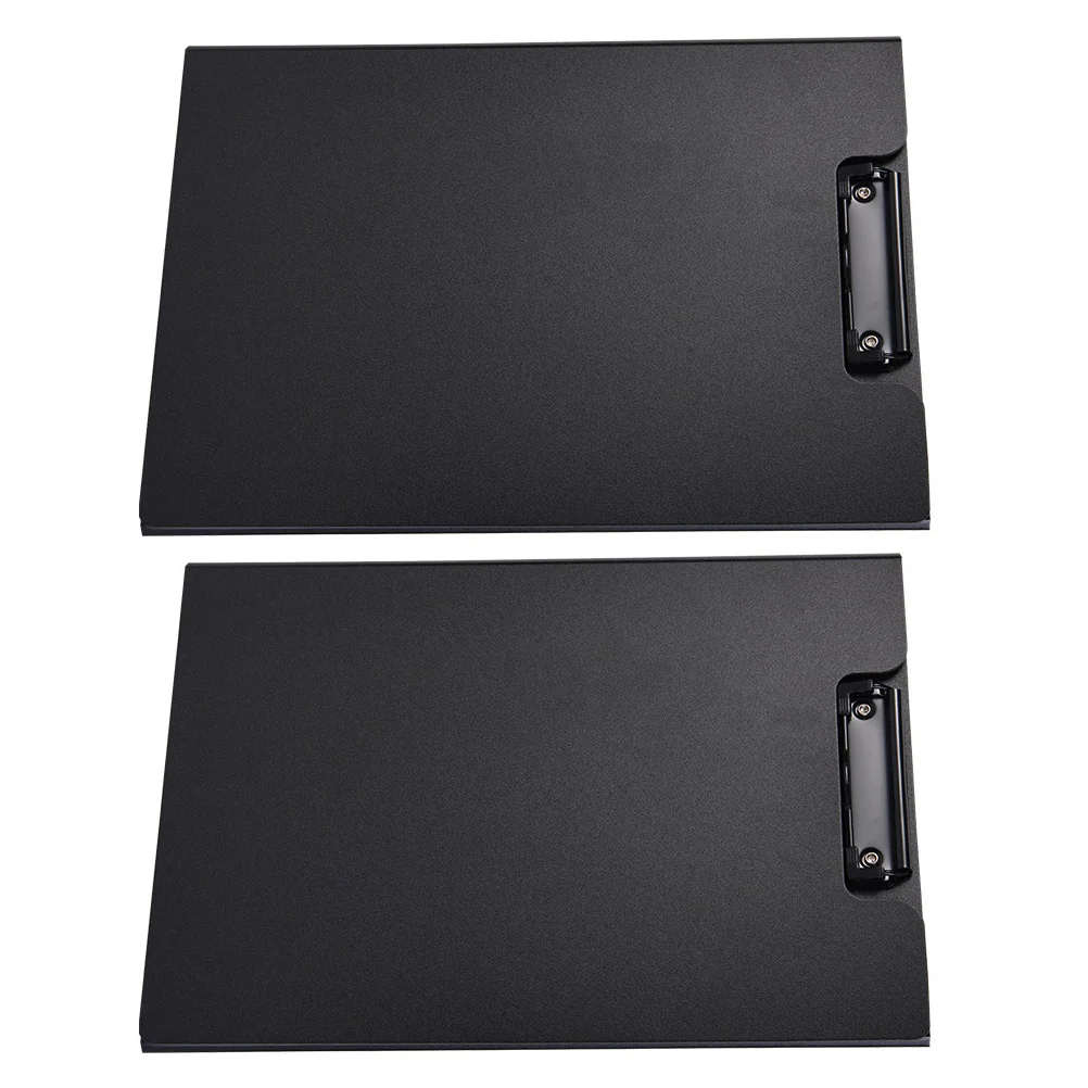 

2pcs Portable Writing Clipboard Menu File Writing Boards Plastic File Folders (Black)