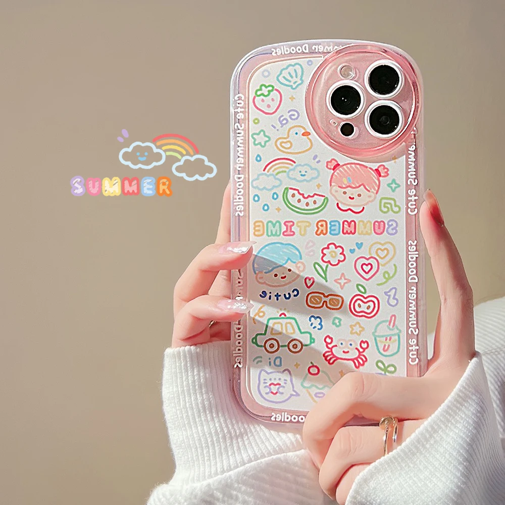 

Cute Cartoon Phone Case For iPhone 11 12 13 Pro Max Case iPhone X XR XS Max 7 8 Plus SE 2022 Soft Silicone Shockproof Cover Capa
