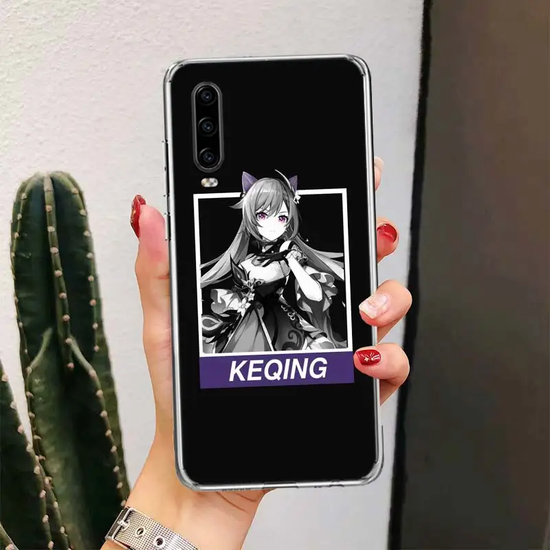 Ударопрочный чехол Keqing Genshin для телефона Huawei P30 P20 P40 P50 P10 Mate 40 30 10 20 Lite Pro