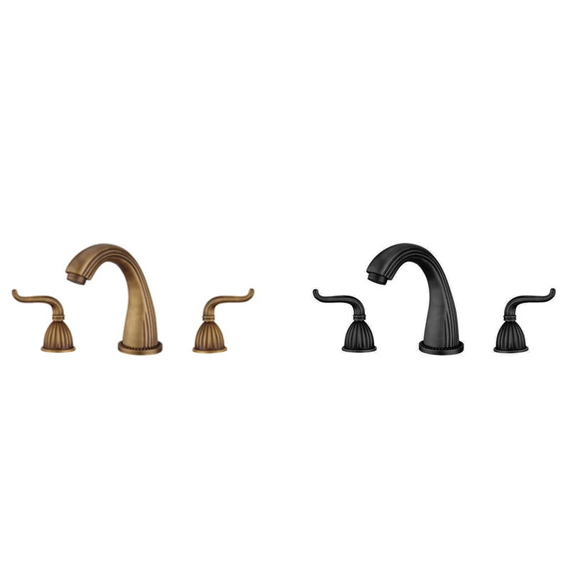 

Bathroom Faucets Tub Faucet Wall Mount,Brass Bathroom Sink Faucet Wall Faucets,2 Handle Cross Knobs Lavatory Basin Tap