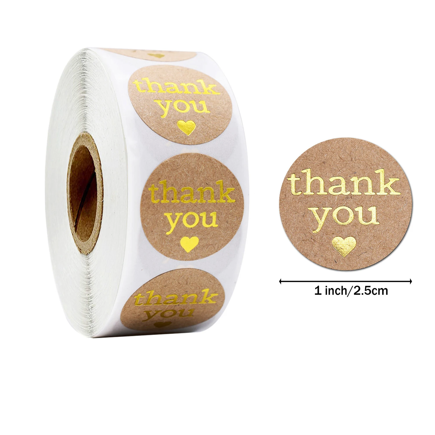 500pcs Labels 1inch Clear Gold Foil Thank You Stickers For Wedding Pretty Gift Cards Envelope Sealing Label Stickers