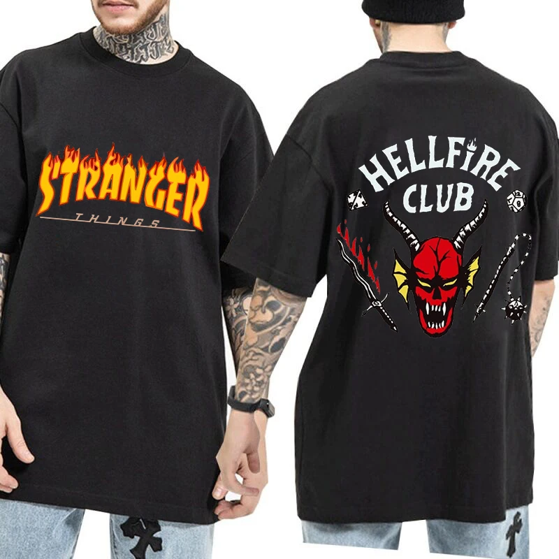 

Stranger Things Season 4 Harajuku T Shirt Ullzang Hellfire Club Eleven Graphic T-shirt Upside Down Tshirt Funny Cartoon Top Tees