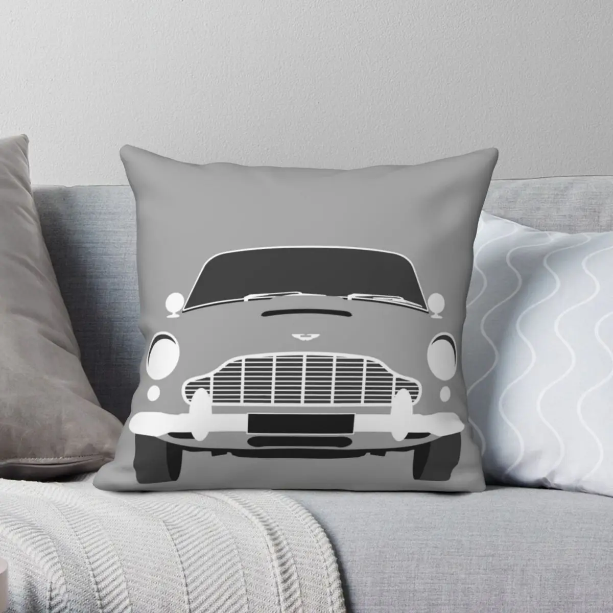 

Aston Martin DB5 Pillowcase Polyester Linen Velvet Pattern Zip Decor Throw Pillow Case Car Cushion Cover 18"