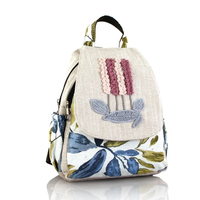 

2023 женский рюкзак, простые плетеные дорожные холщовые рюкзаки, винтажные вместительные школьные сумки на молнии для девочек