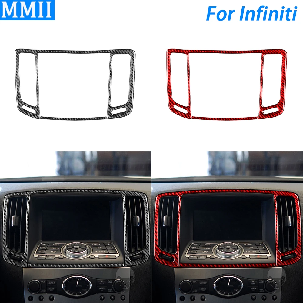 

Для Infiniti G37 08-13 G35 07-08 G25 11-12 Q60 14-15, центральный навигатор из углеродного волокна, воздуховод, аксессуары для интерьера автомобиля, наклейка