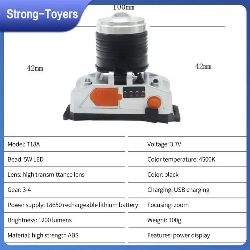 

Перезаряжаемая суперъяркая наружная фара, 1 шт., для кемпинга, походов, фонарь на большие расстояния, для ночной рыбалки