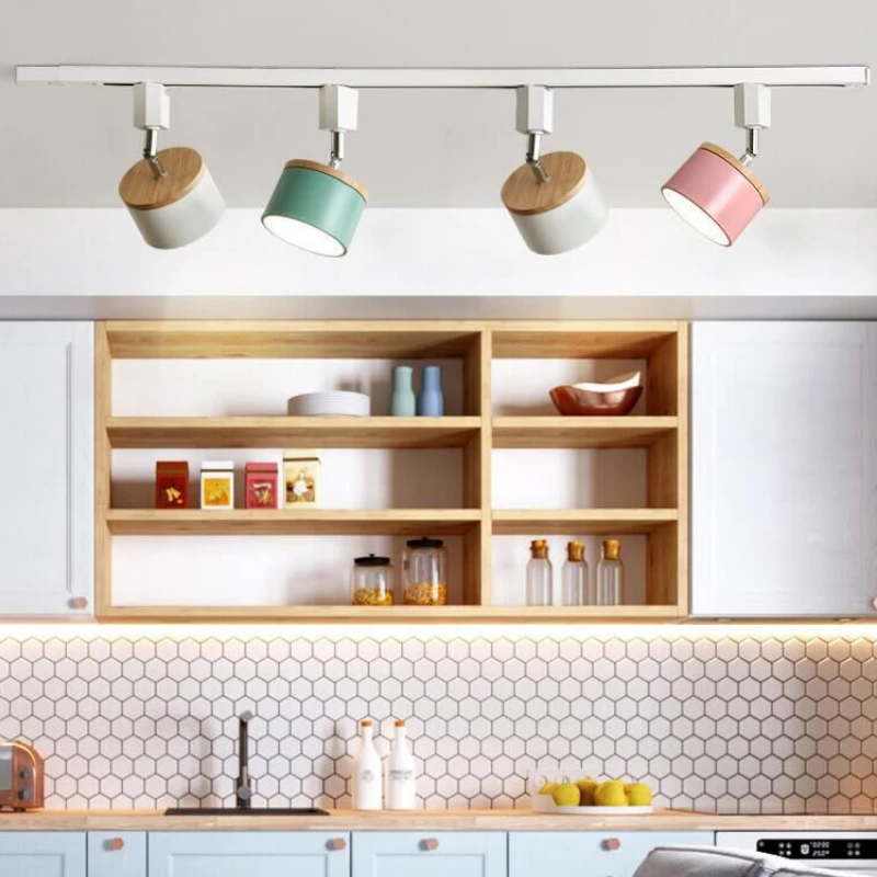 

Nordic Led Track Light Living Room Background Wall Personality Creative Bright Round Spotlight Clothing Store Macaron Spotlight