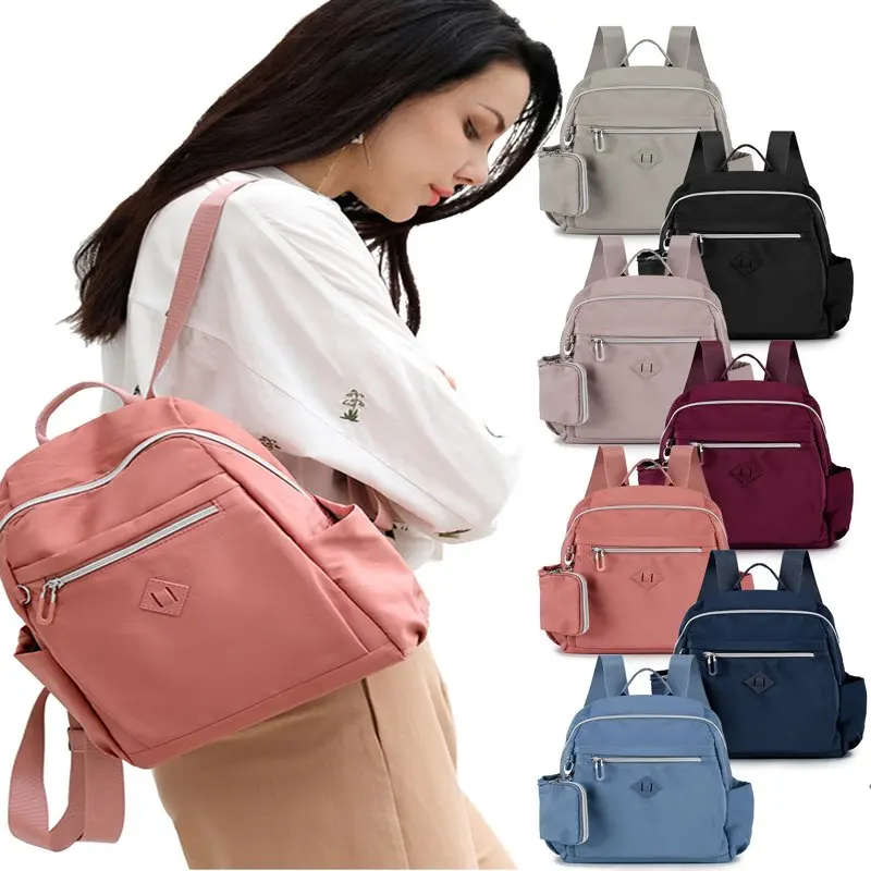 

Small Nylon Backpack Waterproof Mini Casual Lightweight Daypack Travel Bag for Women and Girls (Black)