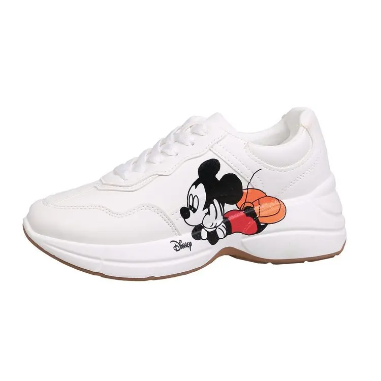 

Disney's new women's shoes autumn Korean version of low-top lace-up white casual shoes girls boys student sports shoes