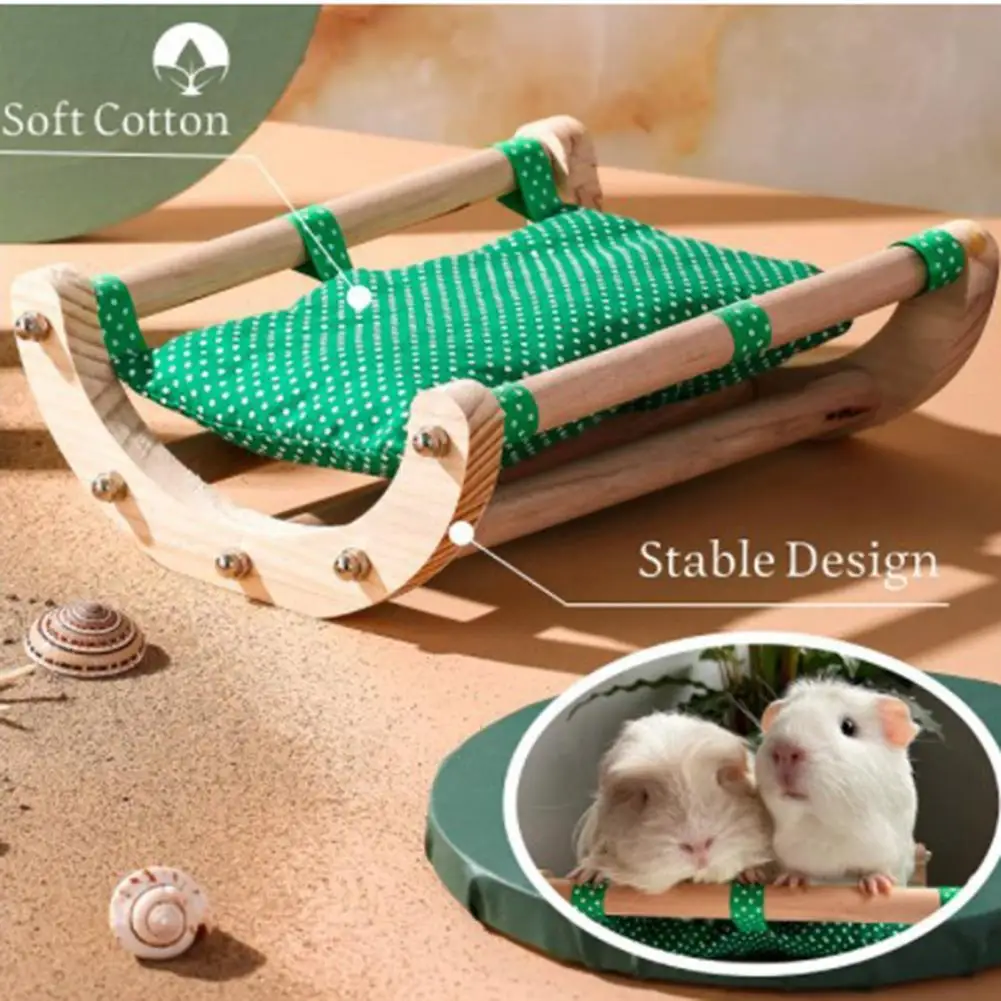 

Hamster Hammock Stylish Hamster Guinea Pig Wood Shaker Bed Soft Touch Comfortable Small Animal Bed