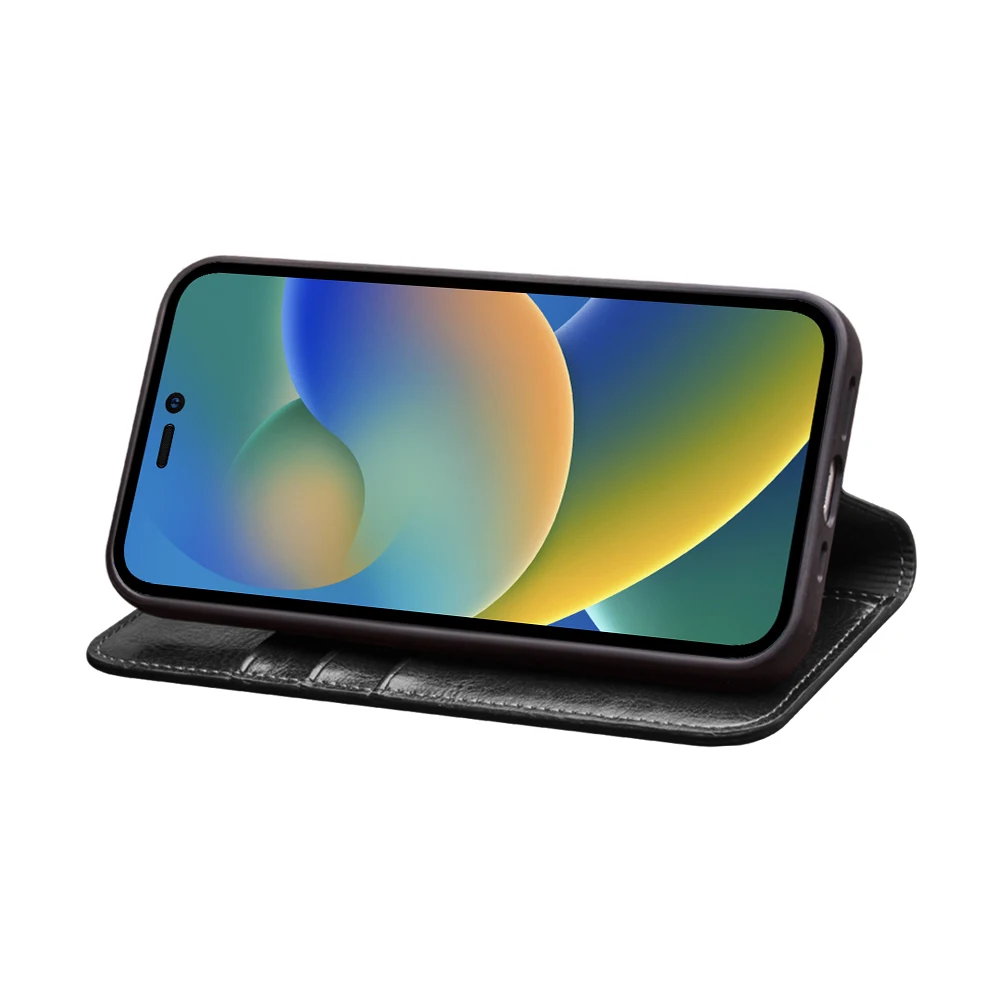 Фото Роскошный ультратонкий чехол Qialino ручной работы для Iphone 16, 17, 15, 14 Plus, 13 Pro Max, натуральная кожа, сумка-бумажник с отделением для карт, откидная крышка №4