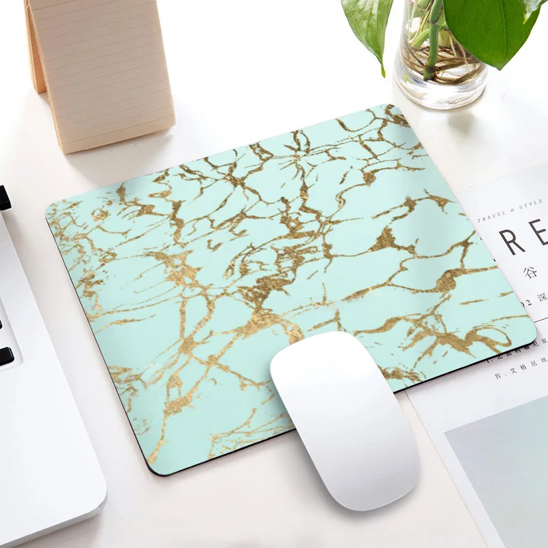 

White Marble Mouse Pad Marble Round Waterproof Circular Small Mouse Pads with Designs Non-Slip Rubber MousePads for Office Home