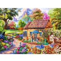 5d diamond mosaic scenery diamond painting garden house rhinestone embroidery full square round drill diy wall art