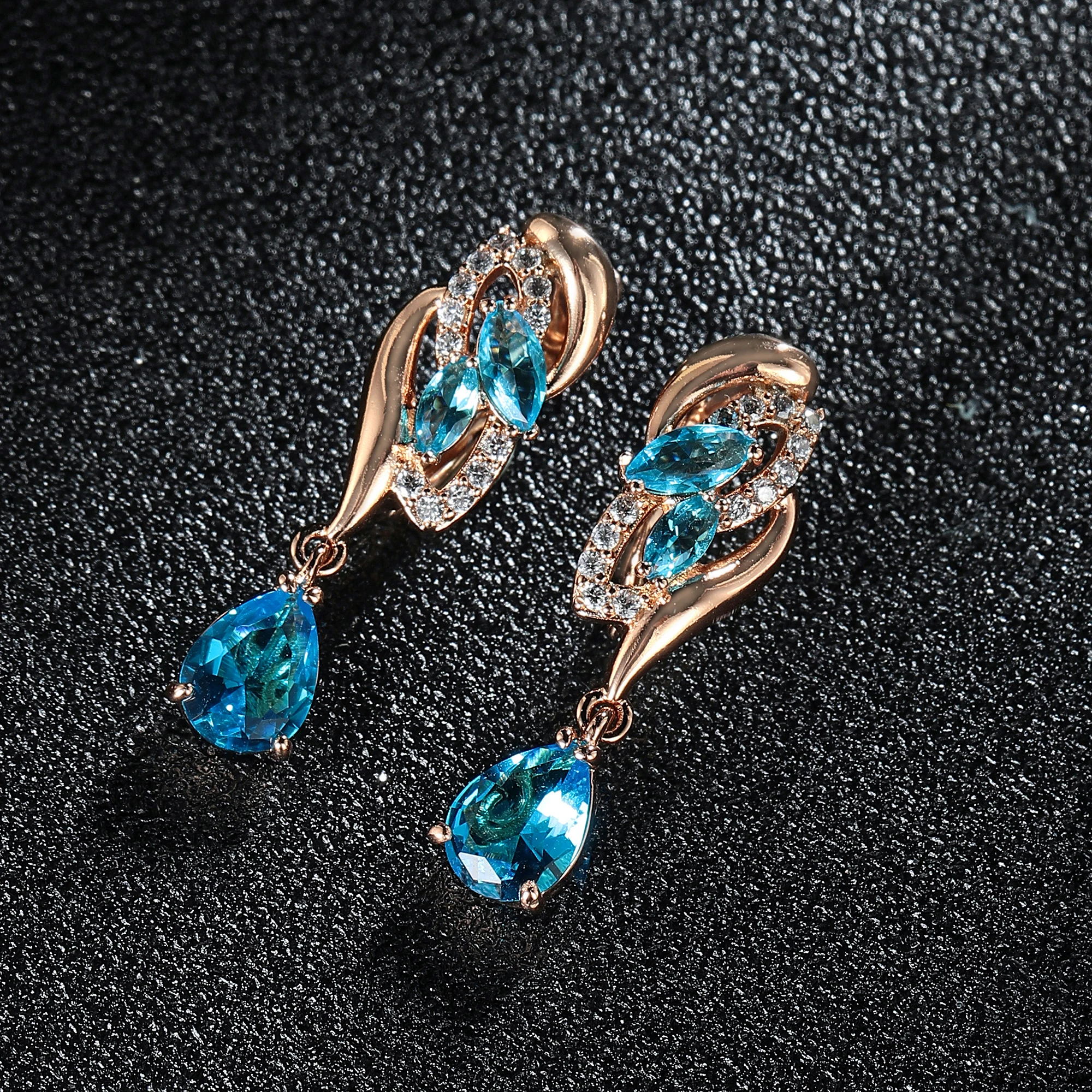 Trend Pink Crystal Pendant Earrings Quality Alloy Inlaid Rhinestone Geometric Symmetry Female Drop Earrings For Woman Girl