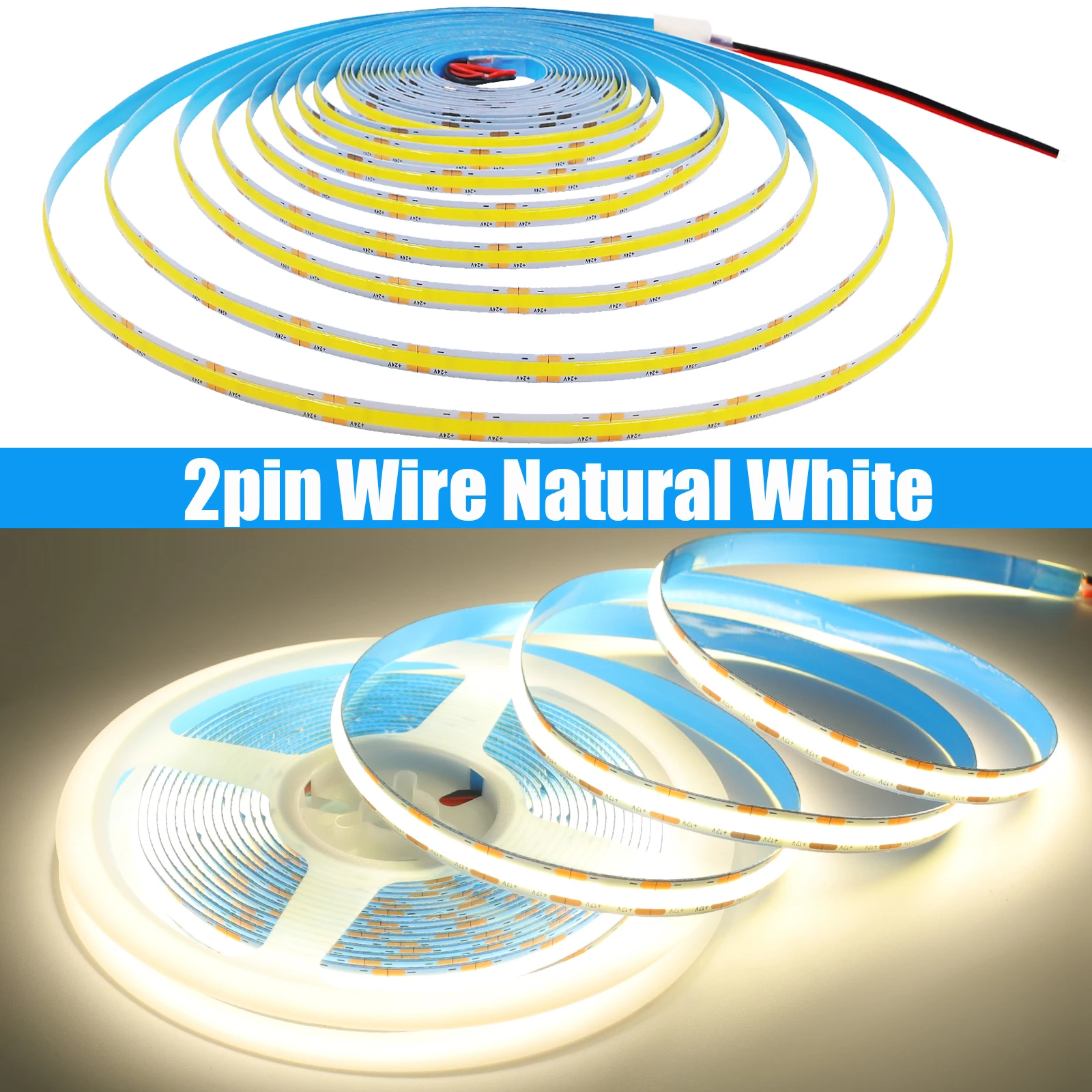 

12V 24V COB LED Strip Light 320 528LEDs/M Flexible LED Tape Ribbon 3000K 4000K 6000K High Density Linear Lighting 0.5M 1M 5M 10M