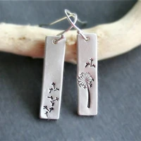 simple personality dandelion earrings retro fashion geometric metal plant flower earrings party jewelry