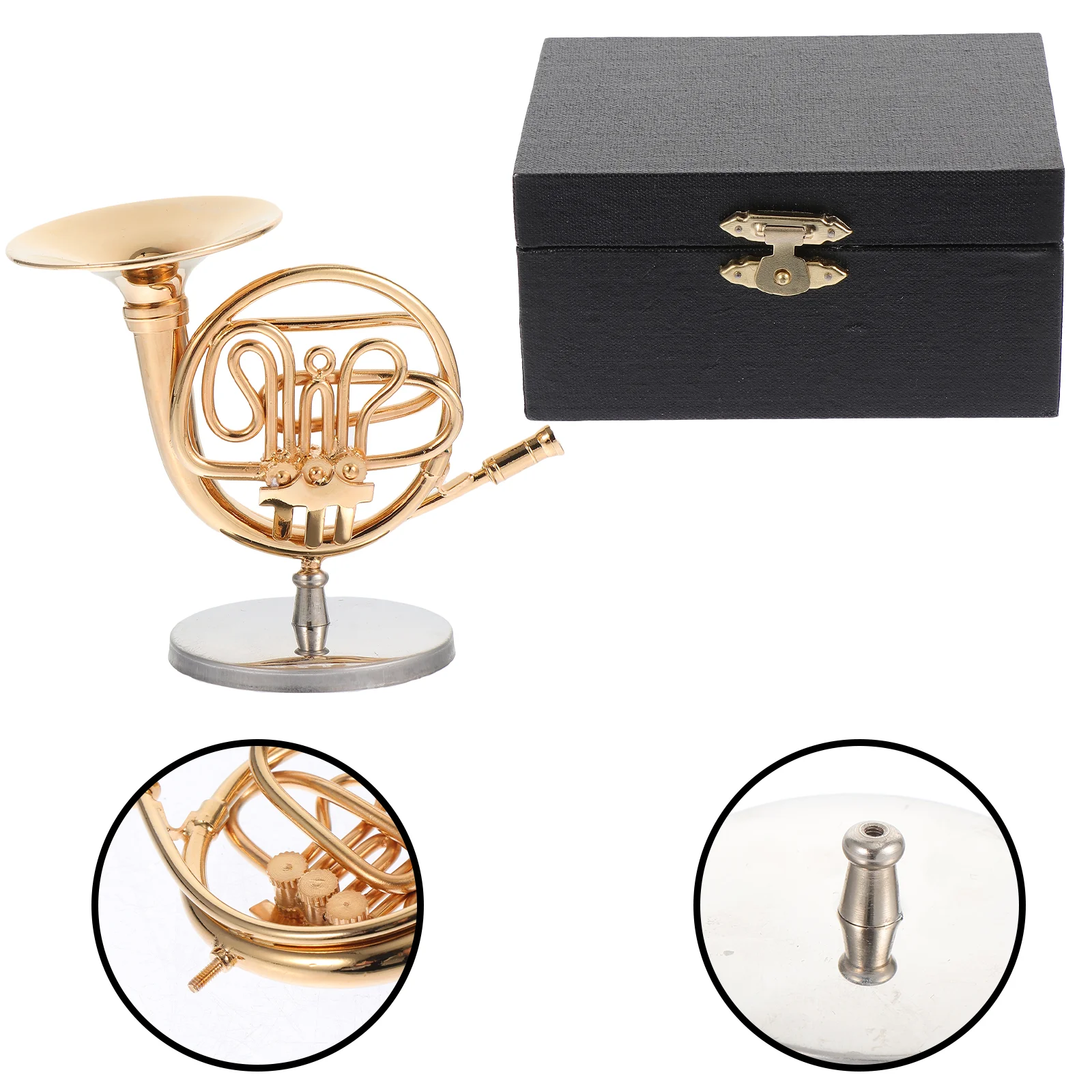 

Horn Wooden Miniature French Modelstandcopper Gift Housemini Figure Instrument Decoration Desktop Statue Adornment 12
