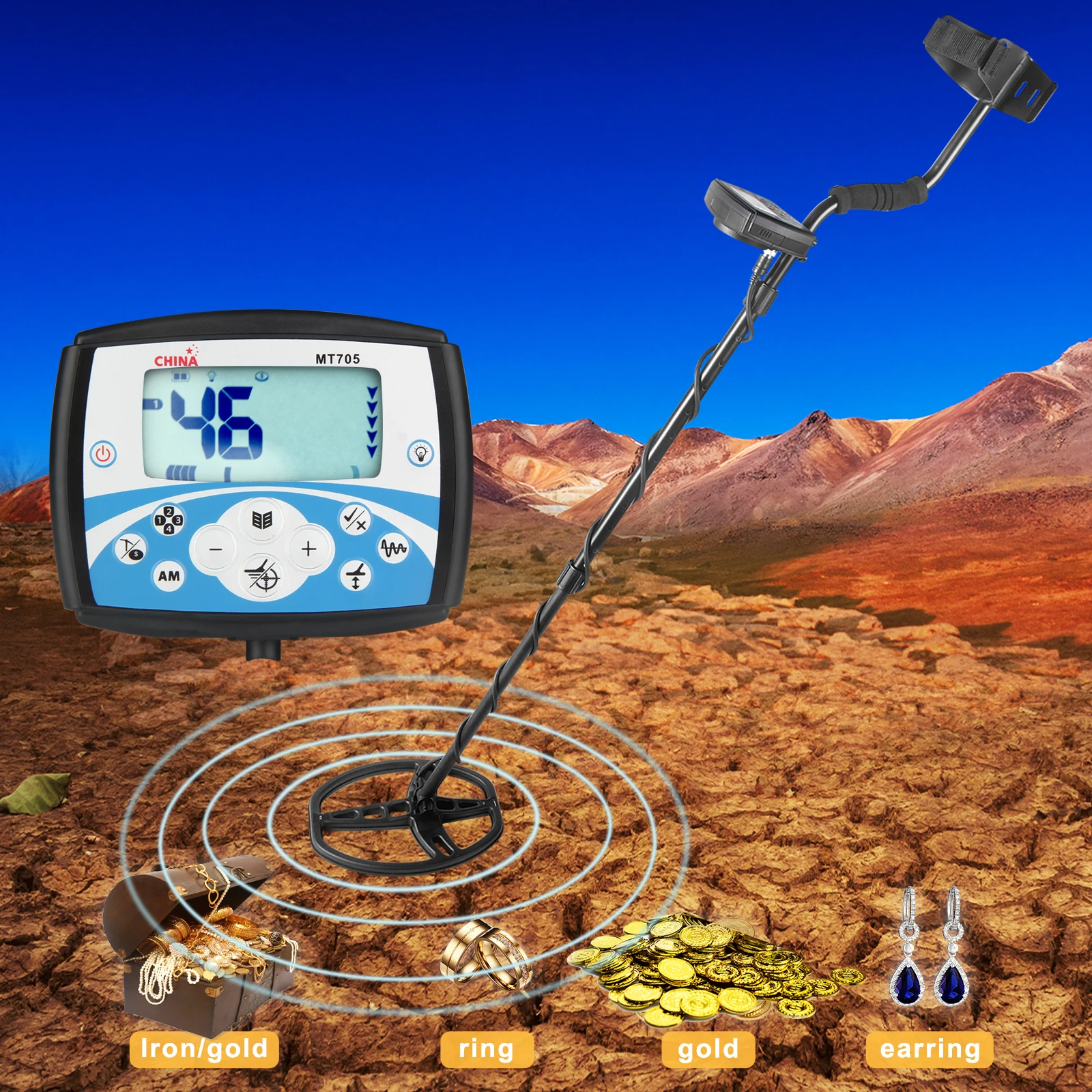 Профессиональный Подземный Металлоискатель MT705.