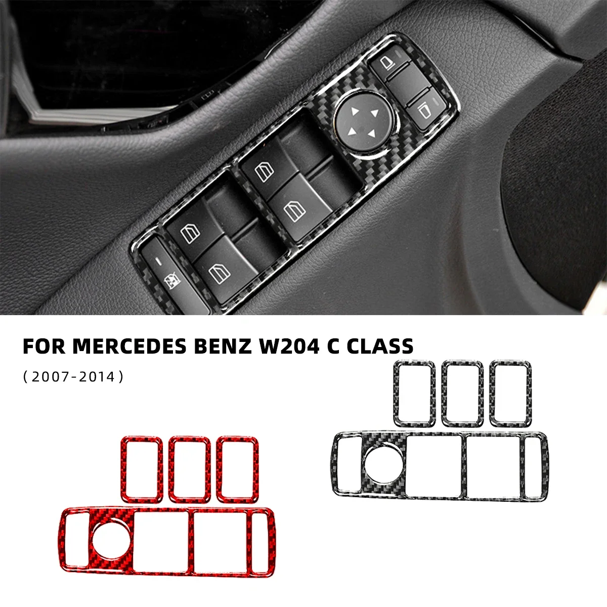 Настоящее углеродное волокно для Mercedes Benz W204 C Class 2007-2014 панель подъема стекла и