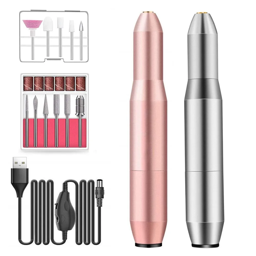 

Электрическая портативная пилка для ногтей, 20000 об./мин., Машинка для маникюра и педикюра, перезаряжаемая фреза для маникюра и пластика