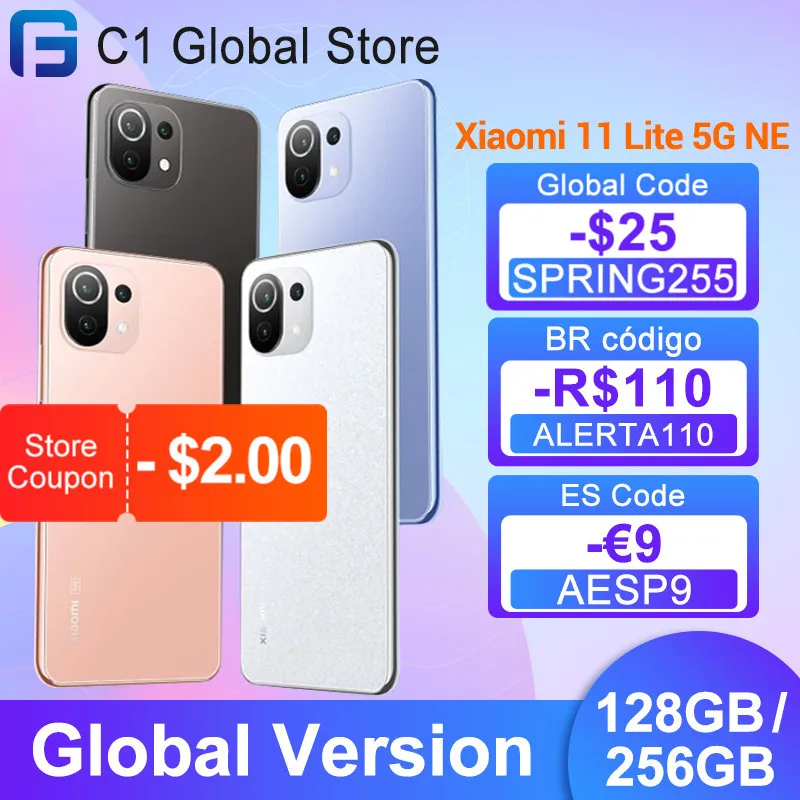 Смартфон Xiaomi 11 Lite 128 Гб/256 ГБ Восьмиядерный процессор Snapdragon 778G камера 64 мп зарядка